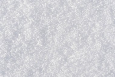 Beyaz, parlak, kar arkaplan dokusu. Taze, dikişsiz kar dokusu. Karlı yüzey kapanışı