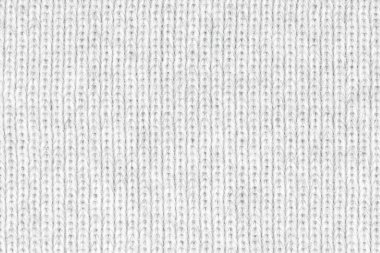 Örgü yün kumaş arka planının beyaz doğal dokusu. Beyaz örgü, pamuk kumaş, dokuma bezi dokusu. Kapat.