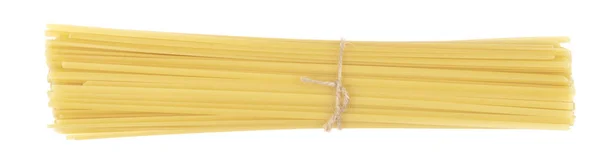 Куча Пасты Изолированы Белом Фоне Спагетти Связанные Веревкой — стоковое фото
