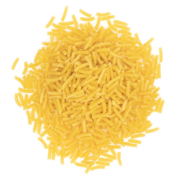 Rohe Spirale Pasta Isoliert Weißen Hintergrund — Stockfoto