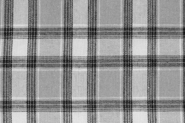 Czarno Białe Tartan Tekstury Tła Tkanina Koszulka Kratkę Wzór Materiał — Zdjęcie stockowe