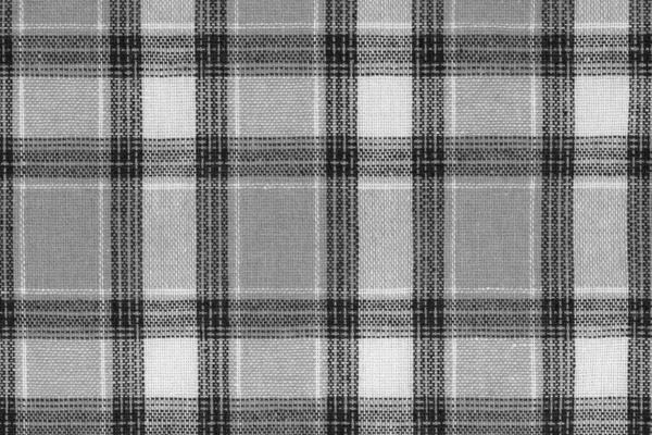 Fekete Fehér Tartán Textúra Háttér Ingszövet Kockás Mintával Gyári Anyag — Stock Fotó
