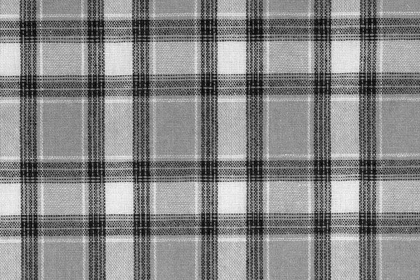 Zwarte Witte Tartan Textuur Achtergrond Overhemdstof Met Een Ruitjespatroon Fabrieksmateriaal — Stockfoto