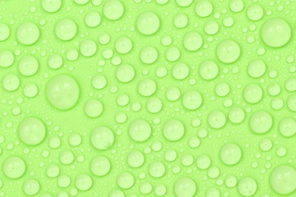 Gotas Agua Sobre Textura Fondo Verde Cristal Fondo Cubierto Con —  Fotos de Stock