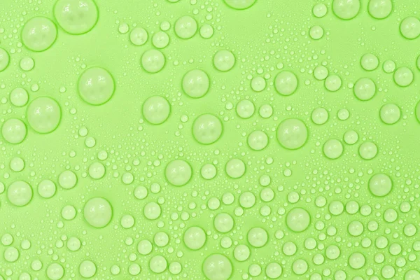 Water Drops Green Background Texture Backdrop Glass Covered Drops Water — Stock Photo, Image