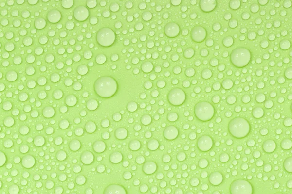 Vatten Droppar Grön Bakgrund Konsistens Bakgrundsglas Täckt Med Droppar Vatten — Stockfoto