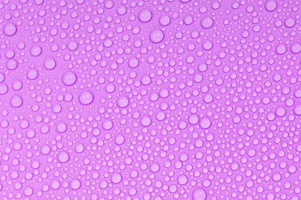 Víz Cseppek Lila Háttér Textúra Vízcseppekkel Borított Hátsóüveg Lila Buborékok — Stock Fotó
