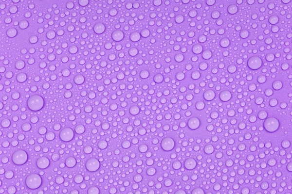 Waterdruppels Paarse Achtergrond Textuur Achtergrondglas Bedekt Met Druppels Water Violette — Stockfoto