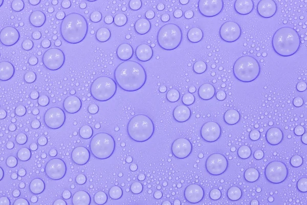 Waterdruppels Paarse Achtergrond Textuur Achtergrondglas Bedekt Met Druppels Water Violette — Stockfoto