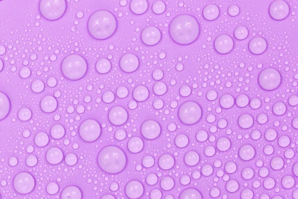 Waterdruppels Paarse Achtergrond Textuur Achtergrondglas Bedekt Met Druppels Water Violette — Stockfoto