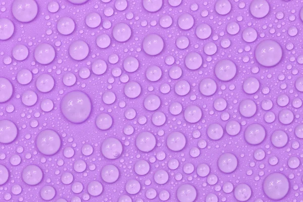 Waterdruppels Paarse Achtergrond Textuur Achtergrondglas Bedekt Met Druppels Water Violette — Stockfoto