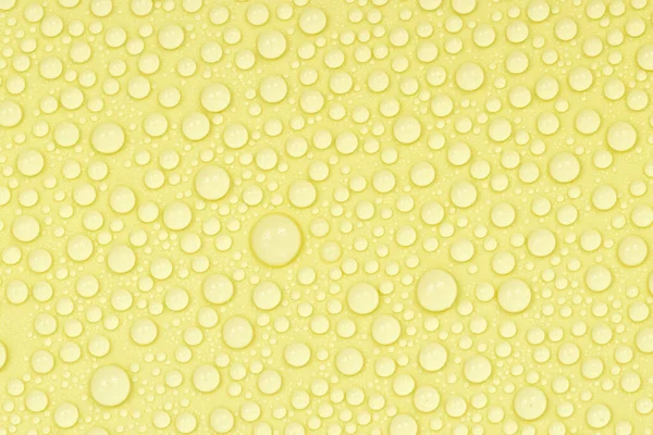 Water Drops Yellow Background Texture Backdrop Glass Covered Drops Water — Stock Photo, Image