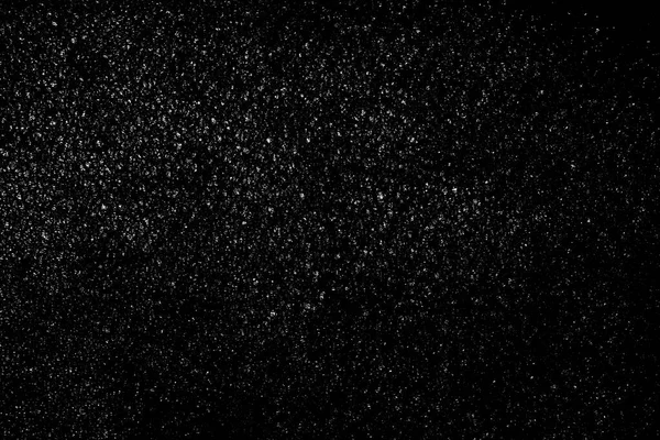 Nieve Cayendo Sobre Fondo Negro Partículas Pequeñas Con Puntos Brillantes — Foto de Stock