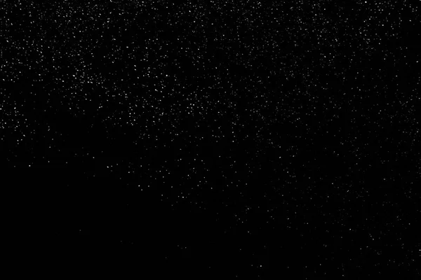 Schneefall Auf Schwarzem Hintergrund Kleine Teilchen Mit Hellen Punkten Sternenhimmel — Stockfoto