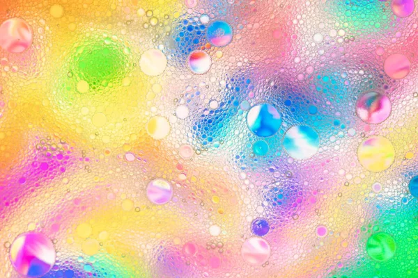 Abstract Image Oil Water Yellow Beer Bubbles Yellow White Artistic — Stock Photo, Image