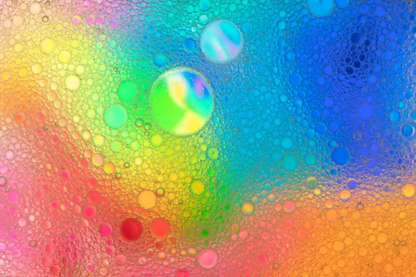 Abstract Image Oil Water Yellow Beer Bubbles Yellow White Artistic — Stock Photo, Image