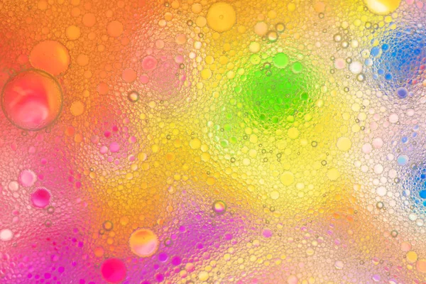 Abstract Image Oil Water Yellow Beer Bubbles Yellow White Artistic — Stock Photo, Image