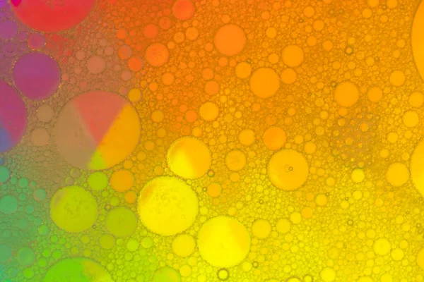 Abstract Image Oil Water Yellow Beer Bubbles Yellow White Artistic — Stock Photo, Image