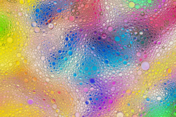 Abstract Image Oil Water Yellow Beer Bubbles Yellow White Artistic — Stock Photo, Image