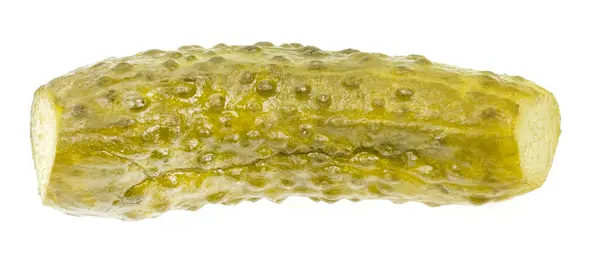 Inlagda Gurkor Isolerade Vit Bakgrund Marinerade Pickles Saltade Gurkor Nära — Stockfoto