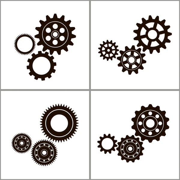 金属齿轮 工厂齿轮矢量图标 机械设备 齿轮的图像 机械设备 Cogwheel齿轮 — 图库矢量图片