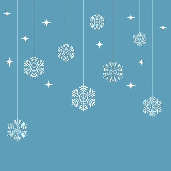 Mavi arka planda Noel kar taneleri ve yıldızlar. Vektör illüstrasyonları tatil tasarımları için kullanılabilir.