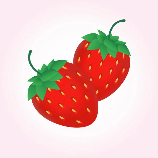 Garden Strawberries Wild Strawberries Vector Illustration Fresh Berry Sweet Fruit — Stock Vector