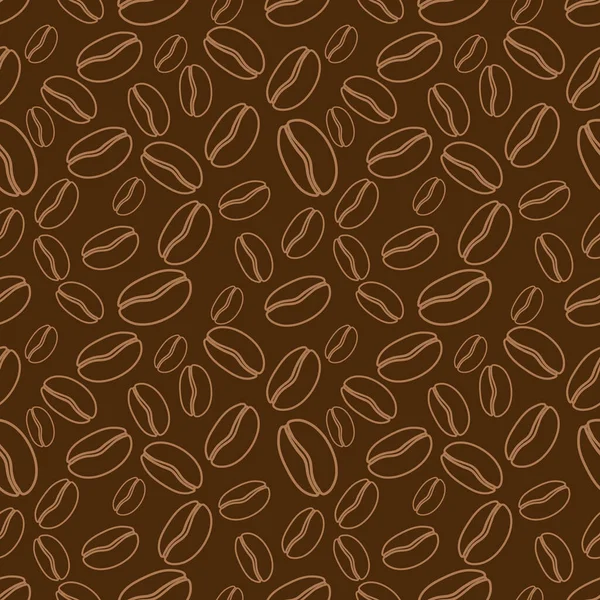 Brown Coffee Beans Coffe Seamless Vector Pattern Suitable Wrapping Paper — Stock Vector