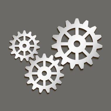 Metal dişliler. Fabrika vites vektör simgesi. Mekanik ekipman. Teçhizatın görüntüsü. Makine teçhizatı. Çarklı dişli