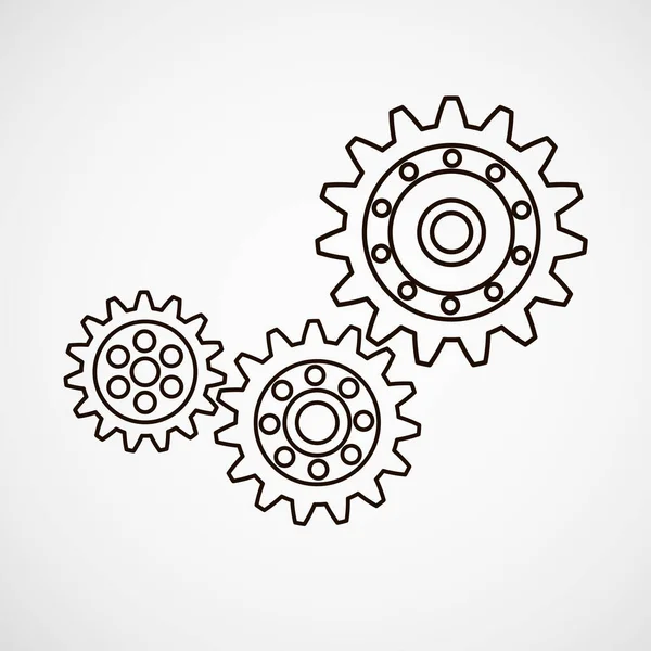 Metallzahnräder Eingestellt Werksgetriebe Vektor Symbol Mechanisches Getriebe Das Bild Der — Stockvektor