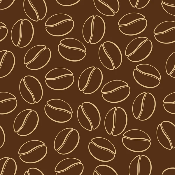 Brown Coffee Beans Coffe Seamless Vector Pattern Suitable Wrapping Paper — Stock Vector