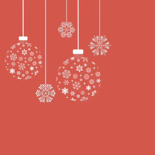 Neujahrsbälle Und Schneeflocken Vektor Illustration Von Weihnachtskugeln Und Schneeflocken Auf — Stockvektor