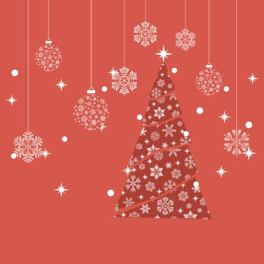 Şenlikli balolar ve kar taneleri. Noel balolarının, kar tanelerinin ve Noel ağaçlarının temsilcisi..