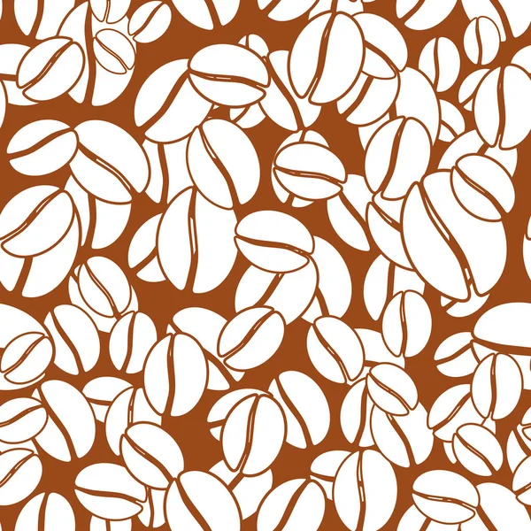 Brown Coffee Beans Coffe Seamless Vector Pattern Suitable Wrapping Paper — Stock Vector