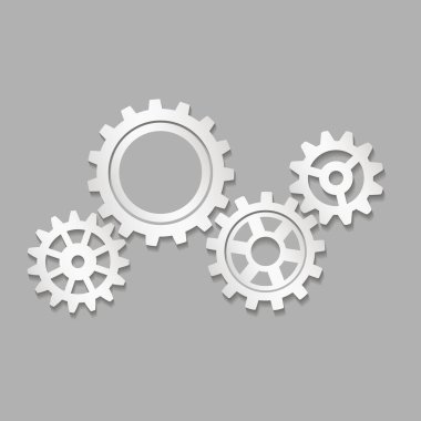 Metal dişliler hazır. Fabrika vites vektör simgesi. Mekanik ekipman. Teçhizatın görüntüsü. Makine teçhizatı. Çarklı dişli.