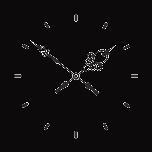 Reloj Pared Icono Del Reloj Manos Rizadas Reloj Pared Temporizador — Vector de stock