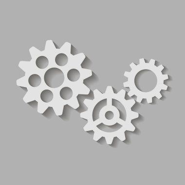 Metal dişliler hazır. Fabrika vites vektör simgesi. Mekanik ekipman. Teçhizatın görüntüsü. Makine teçhizatı. Çarklı dişli.