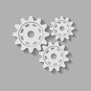 Metal dişliler. Fabrika vites vektör simgesi. Mekanik ekipman. Teçhizatın görüntüsü. Makine teçhizatı. Çarklı dişli