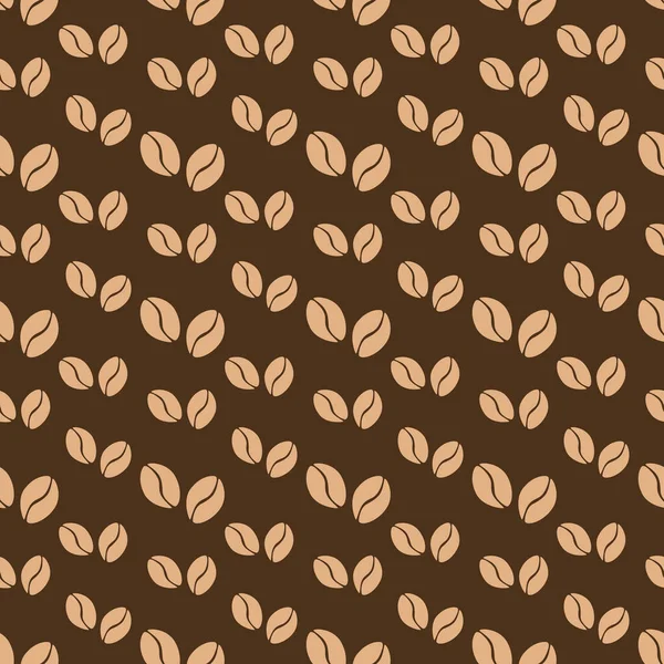 Kahverengi kahve çekirdekleri. Kahve pürüzsüz vektör deseni. Ambalaj kağıdı, kumaş baskı, kahve dükkanı, restoran, kafe için uygun.
