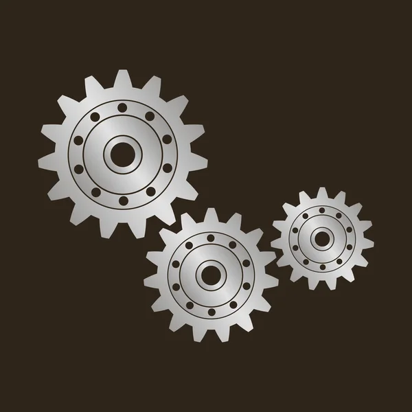 Metal Gears Factory Gears Vector Icon Mechanical Gear Image Gear — Stock Vector
