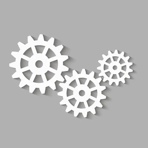 Metal Gears Set Factory Gears Vector Icon Mechanical Gear Image — Stock Vector