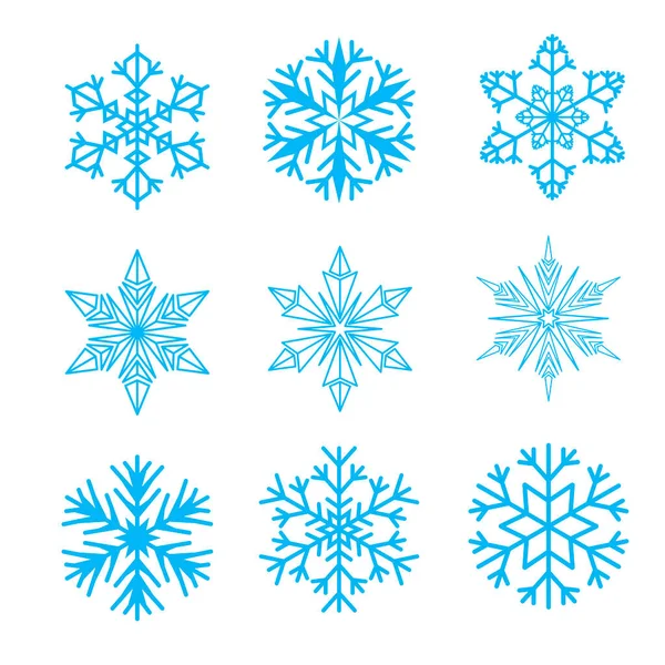 Copos Nieve Vectoriales Vector Copos Nieve Icono Logo Copos Nieve — Archivo Imágenes Vectoriales