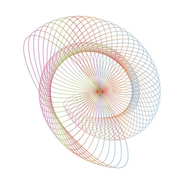 Beyaz arkaplandaki Spirograph soyut ögesi