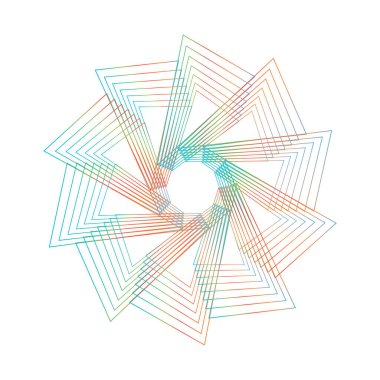 Beyaz arkaplandaki Spirograph soyut ögesi.