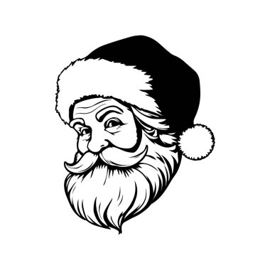 Noel Baba başı, Noel Baba karakteri vektörü, şenlikli Noel Baba yüzü ikonu, tatil tasarımı, çizgi film Noel Baba portresi, neşeli kış çizimi, Noel avatarı, Noel grafiği