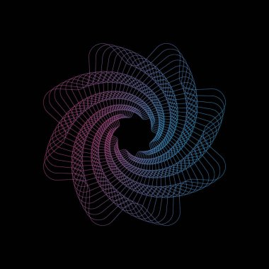 Renkli soyut spirograf şekilleri, ince çizgiler ve simetriyle geometrik dairesel desenler, yaratıcı mandala tasarımı, sanatsal vektör arkaplanı, dekoratif grafik elementler