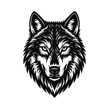 Kurt kafası koyu siyah ve beyaz kabile sanatı, güçlü vahşi ruh titreşimli hayvan profili, kurt kafası, kurt silueti, kabile sanatı, vahşi hayvan, vahşi yaşam illüstrasyonu
