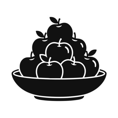 Elmalar basit vektör tarzında, taze meyve illüstrasyonu, elma tabağı, taze elma, meyve tabağı, sağlıklı atıştırmalık, organik meyve sanatı, doğal ürün, ev mutfağı tasarımı