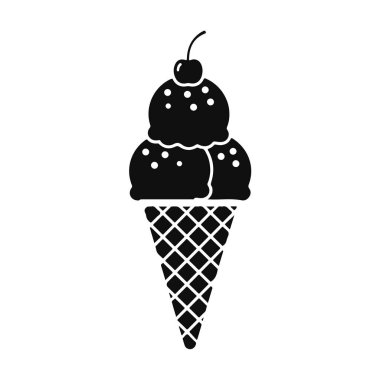 Vector illustration of an ice cream cone. Ice cream, sweet dessert, creamy cone, summer treat, cold appetizer