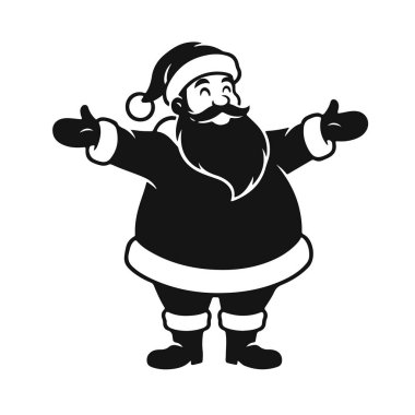 Noel Baba silueti, sakallı ve bıyıklı, klasik bir bayram görünüşü. Noel Baba silueti, Noel ikonu, Noel figürü, bayram sembolü, bayram sanatı.